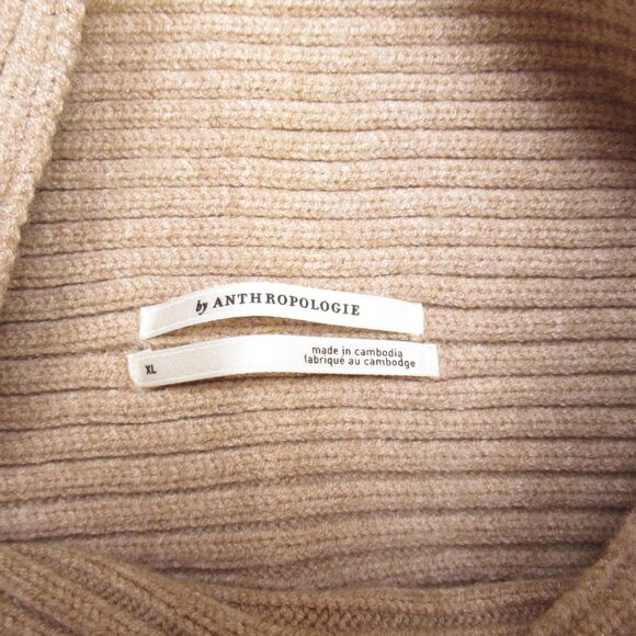 Anthropologie The Kendall Mock-Neck Sweater Neutral Brown XL - Picture 8 of 13